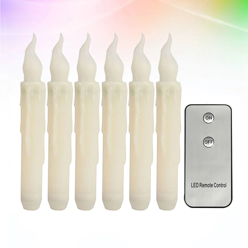 

6 Pcs Light LED Lights Wedding Decoration Holder Decorative Conical Candles