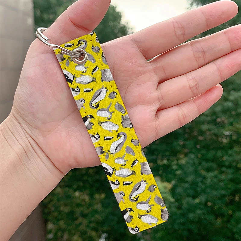 

Yellow Penguin Potpourri Leather Keychain Cute Strap Keyrings Hanging Holder Bag Car Wallet Trinket Keychain Hanging Decoration