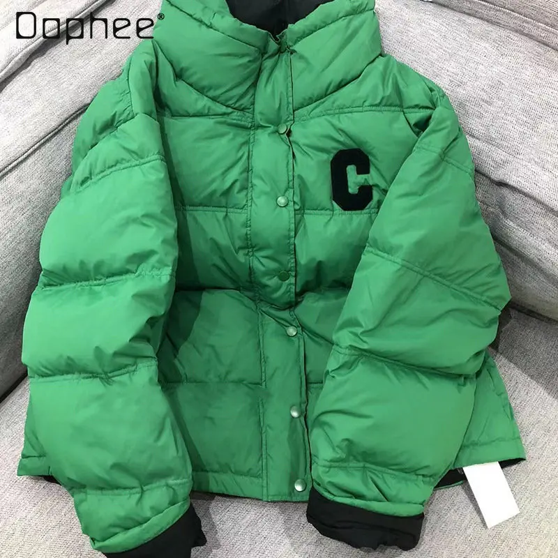 Casual Down Jacket for Women Short Autumn and Winter New White Duck Down Loose Cotton Padded Jacket for Ladies New Fashion