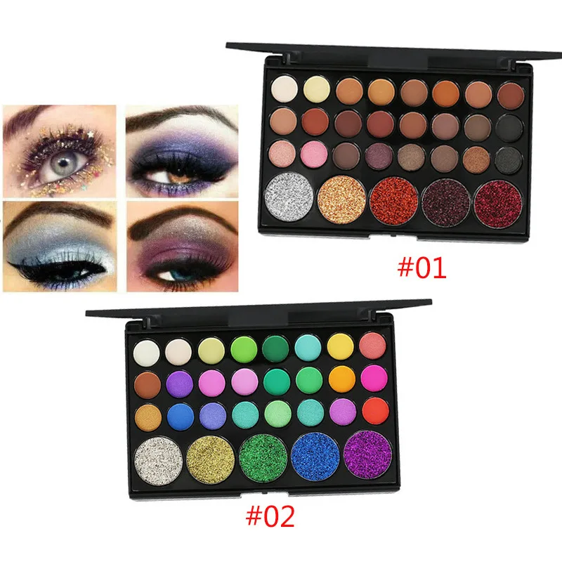 

29 Colors Eyeshadow Palette Pearl Matte Glitter Eye Makeup Smoky Earth Toned Stage Makeup Customizable Simple Logo Eye Shadow