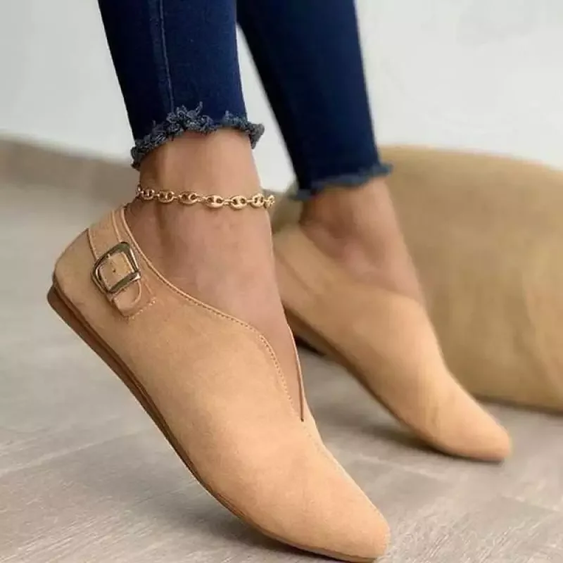 

Women Loafers Retro Pointed Toe Suede Flat Shoes 2023 Summer Slip On Casual Shoes Female Feetwear Zapatos Mujer Plus Size 35-43