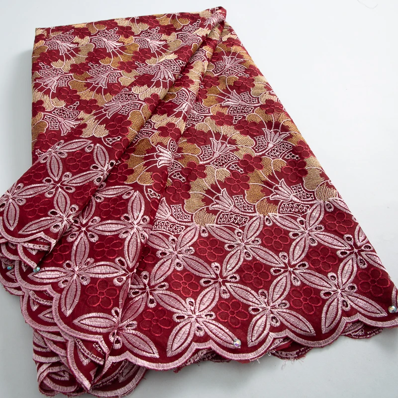 Хлопковая кружевная ткань с вышивкой Дубая Африканское кружево 2024