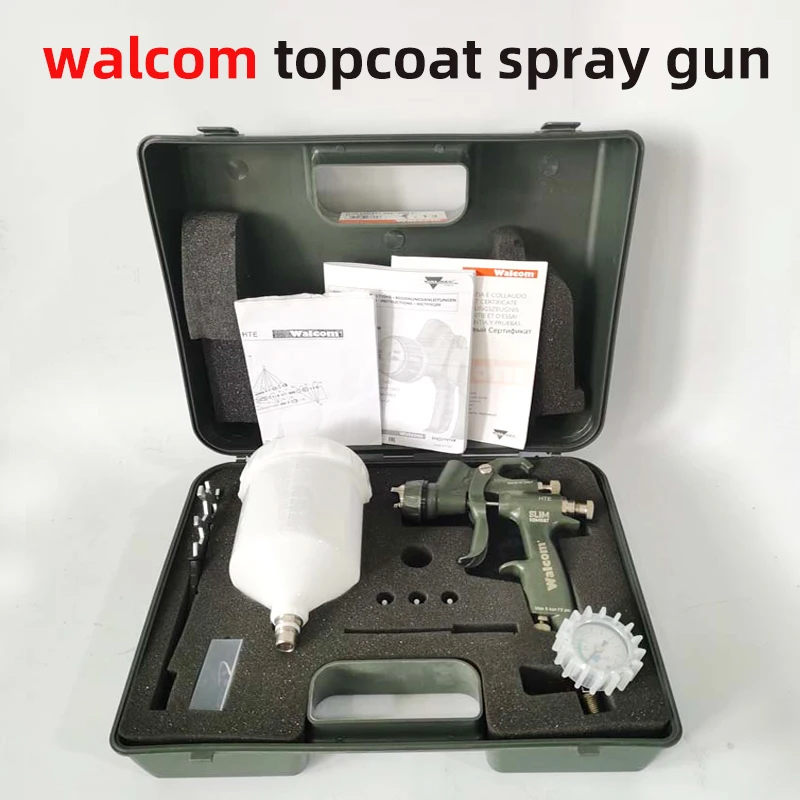 

Italian Walcom Spray Gun Car Varnish Topcoat Spraying High Atomization On The Pot 1.3mm Nozzle To Send Air Pressure Gauge