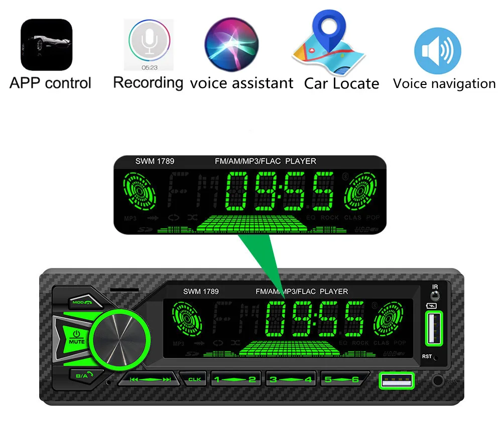 

Car 3.5'' Wide Screen Radios Stereo MP3 Music Players Bluetooth Kit FM Transmitters AUX Input 12 PIN ISO Port With Car Locator