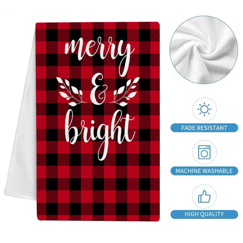 Washable Fluffy Texture Merry Christmas Snowman Decoration Hand Towel Hand Towel Do The Dishes