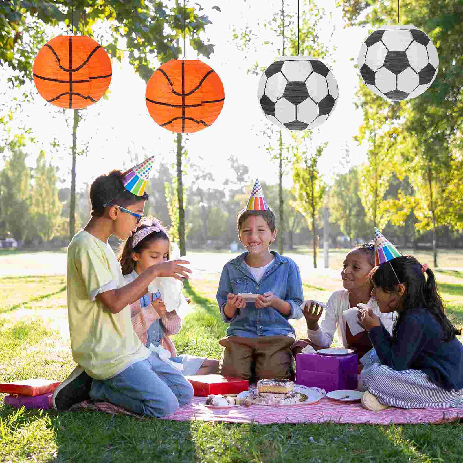

Decor Creative Basketball Paper Lanterns Sport-themed Soccer Baseball Sports Party Hanging Craft Sports-themed Decorative Scene