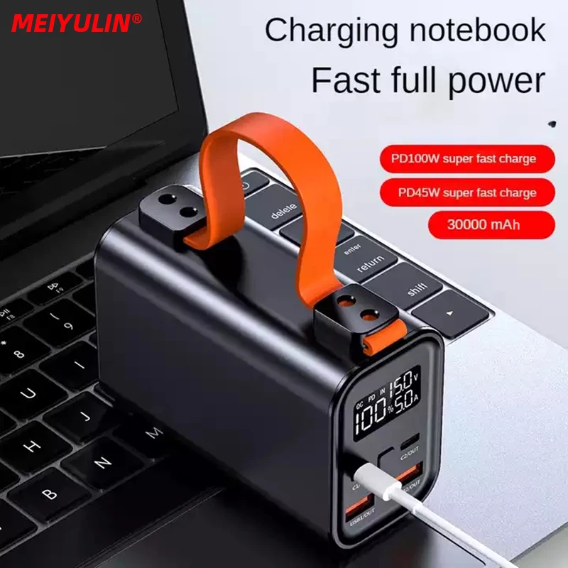 PD 100W USB C Power Bank 30000mAh Portable Charging External Battery Charger Power Station For iPhone Xiaomi Macbook PoverBank