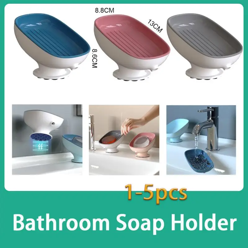 

Super Suction Cup Soap Dish With Drain Water For Bathroom Soap Holder Kithcen Sponge Holder Soap Container Bathroom Supplies