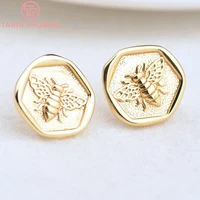 45326pcs 13x13 5mm hole 1 5mm 24k gold color brass bee stud earrings high quality diy jewelry findings accessories wholesale