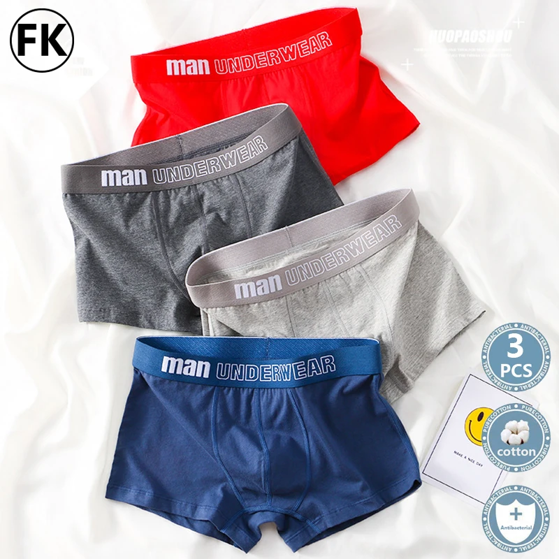 FK Underwear Men Boxers Men's Panties Graphene 3A Grade Antibacterial Underpants Pure Cotton Boxershorts Calzoncillos Homme