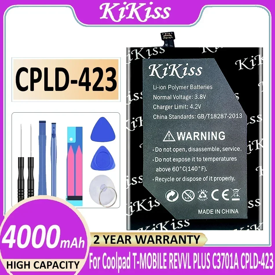 Аккумулятор KiKiss CPLD423 4000 мАч для Coolpad T-MOBILE REVVL PLUS C3701A CPLD-423 CPLD 423
