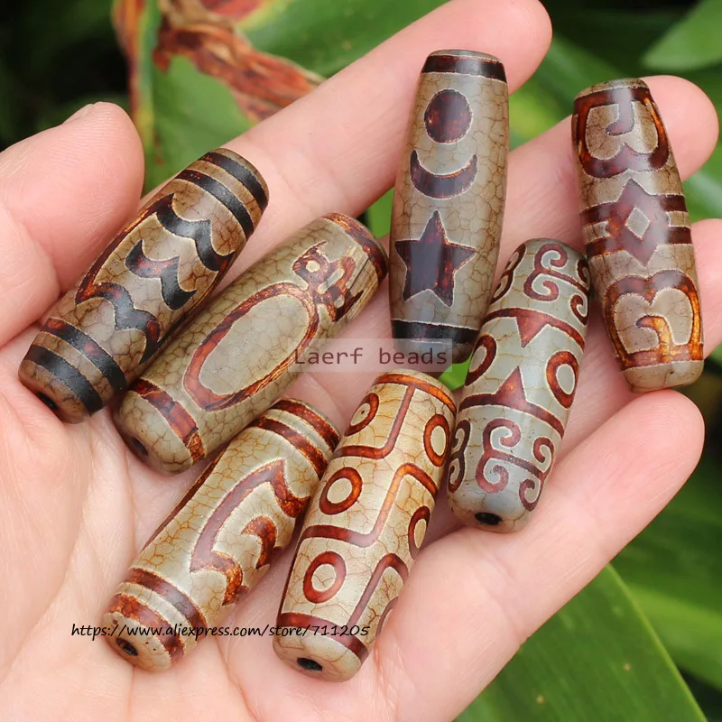 

Around 40mm Natural Ancient Red Tibet Dzi Agate Beads,Many Patterns ,Lucky Symbol,Powerful Amulet,For DIY Jewelry Making !