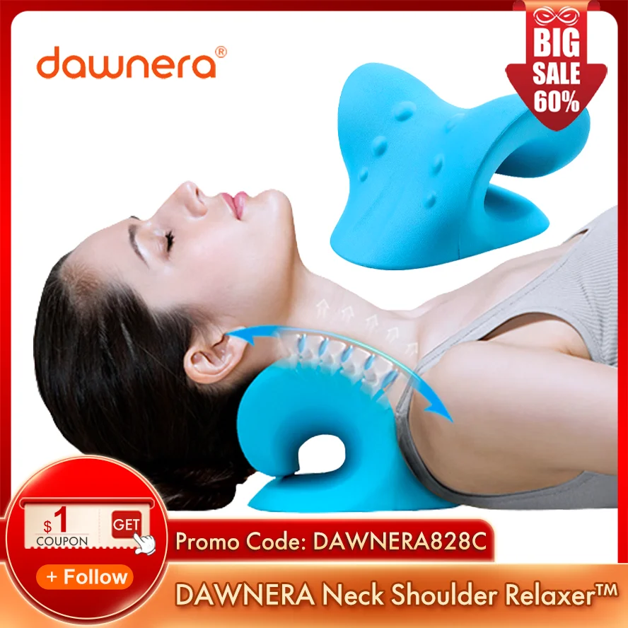 

DAWNERA Neck Shoulder Relaxer Cervical Traction Device for TMJ Muscle Pain Relief Spine Alignment Chiropractic Pillow Stretcher