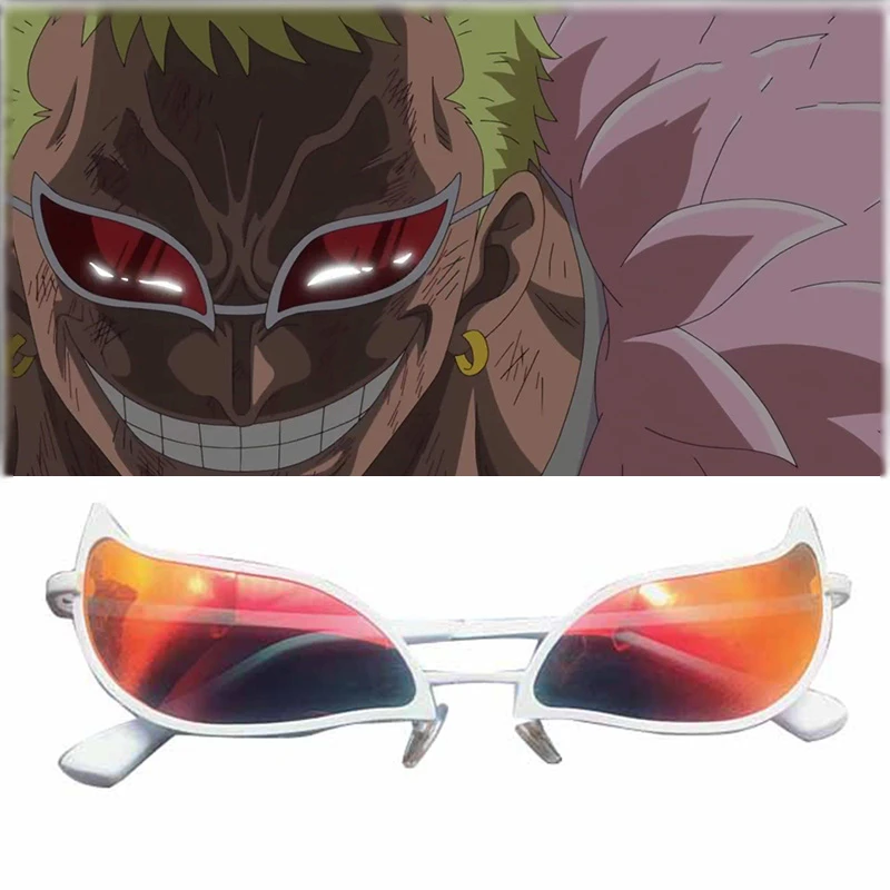 

Donquixote Doflamingo очки в стиле Косплей Аниме солнцезащитные очки из ПВХ смешной Рождественский подарок косплей-очки аниме для мужчин и женщин