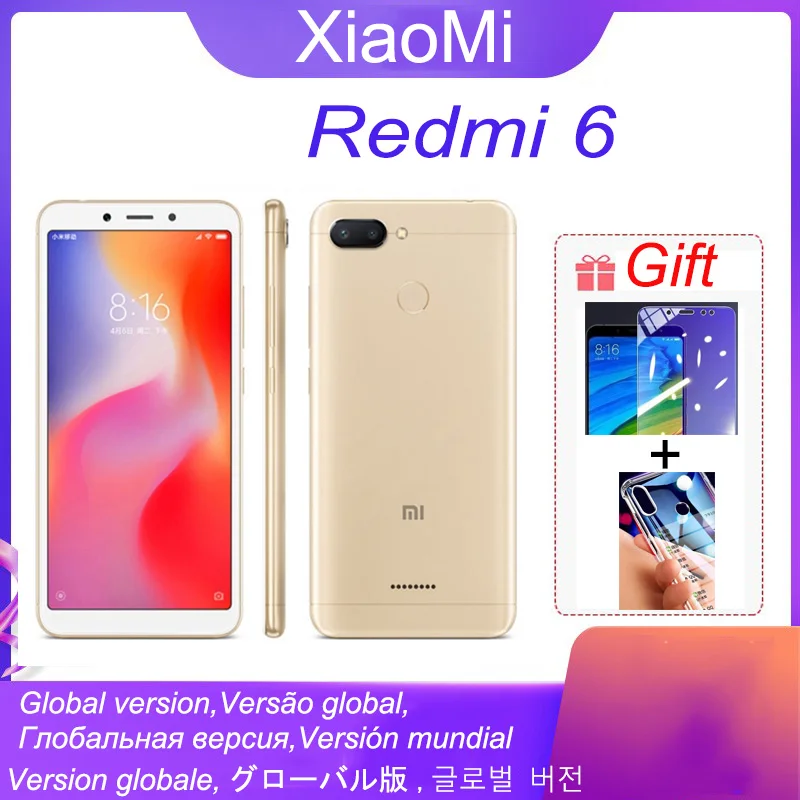 Xiaomi Redmi 6 смартфон, Android, 4 Гб 64 ГБ, 3 ГБ 32 ГБ