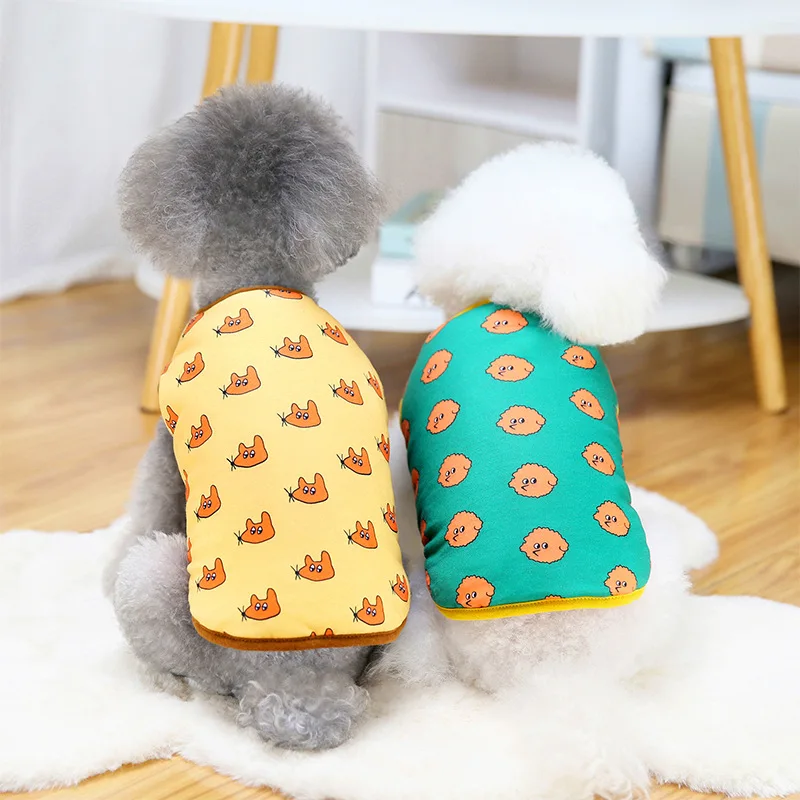 Pet Clothes Small Dog Warm Vest Autumn Winter Cat Fashion Wool Coat Cute Cartoon Puppy Thick Sweater Yorkshire Chihuahua Poodle