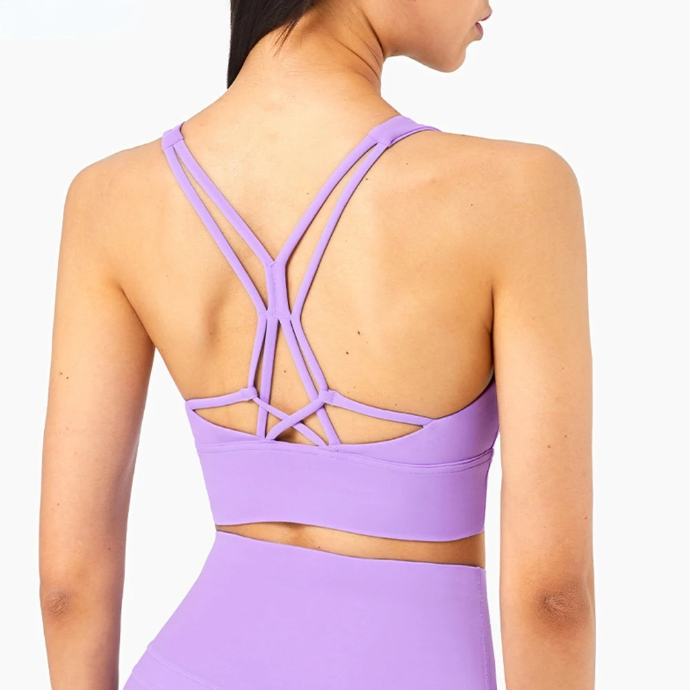 

MaiJiaKa Women Gym Tank Top Sports Bra Padded High Impact Push Up Support High Quality Yoga Underwear Bra Fitness Workout Vest
