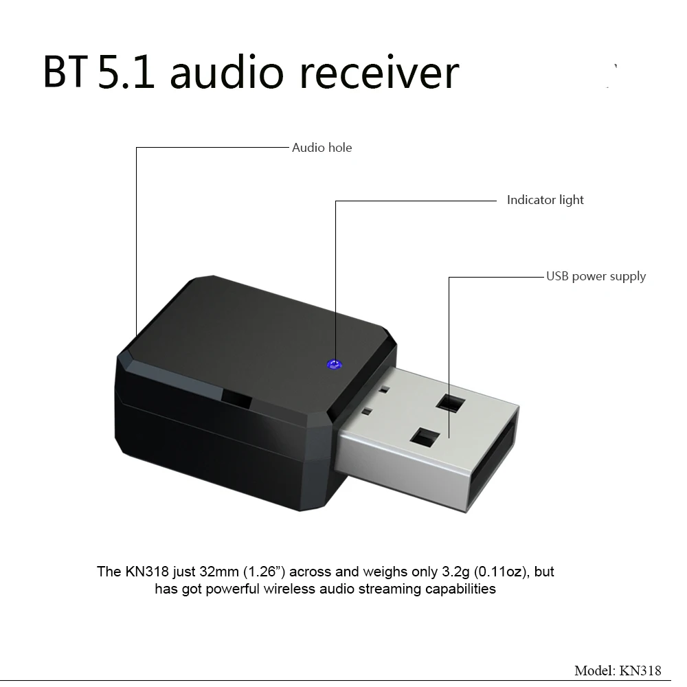 USB беспроводной Bluetooth приемник 5 1 аудио адаптер музыкальные колонки громкой связи