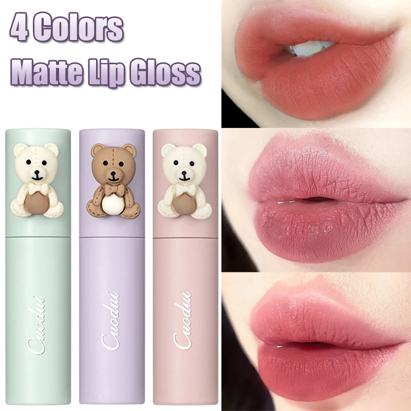 

Peach Pink Velvet Matte Lip Gloss Soft Mist Texture Blush Lipsticks Waterproof Long Lasting Color Rendering Lips Makeup Cosmetic
