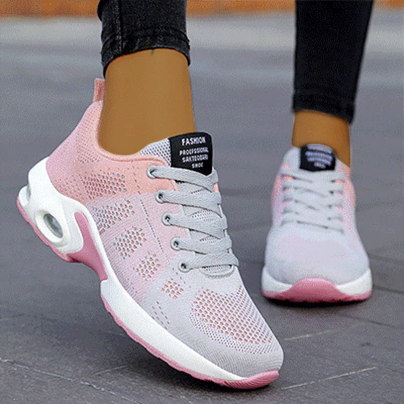 

2022 New Women Flats Shoes Mesh Breathable Flat Shoes Women Lace Up Women Casual Shoes Platform Femme Sneakers Zapatillas Mujer