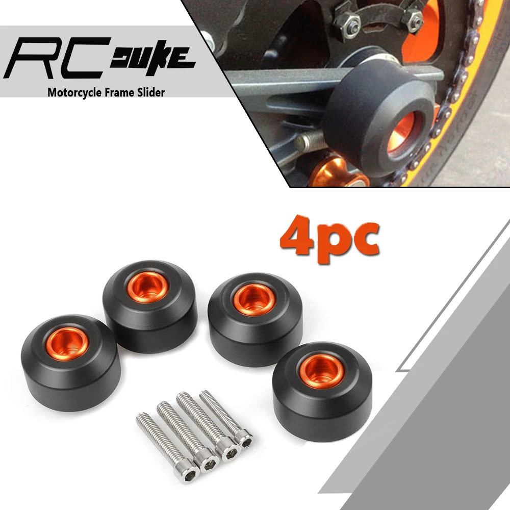 

CNC Front Rear Fork Wheel Frame Slider Crash Protector Pads Roda For DUKE/RC 125 200 250 390 DUKE125 200 DUKE250 DUKE390 2018