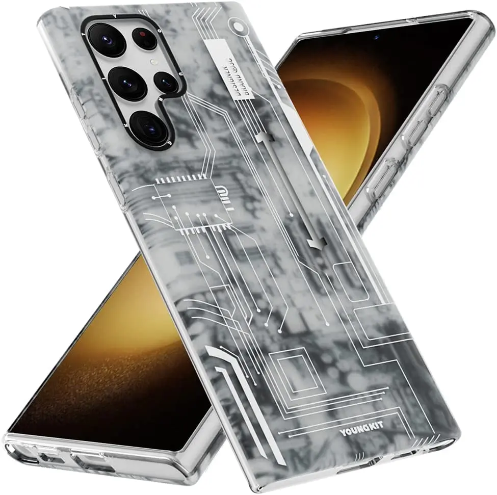 YOUNGKIT Shockproof for Samsung Galaxy S23 Ultra Case Thin Military Grade Protection [Technology Series] Hard Back Cover & Soft