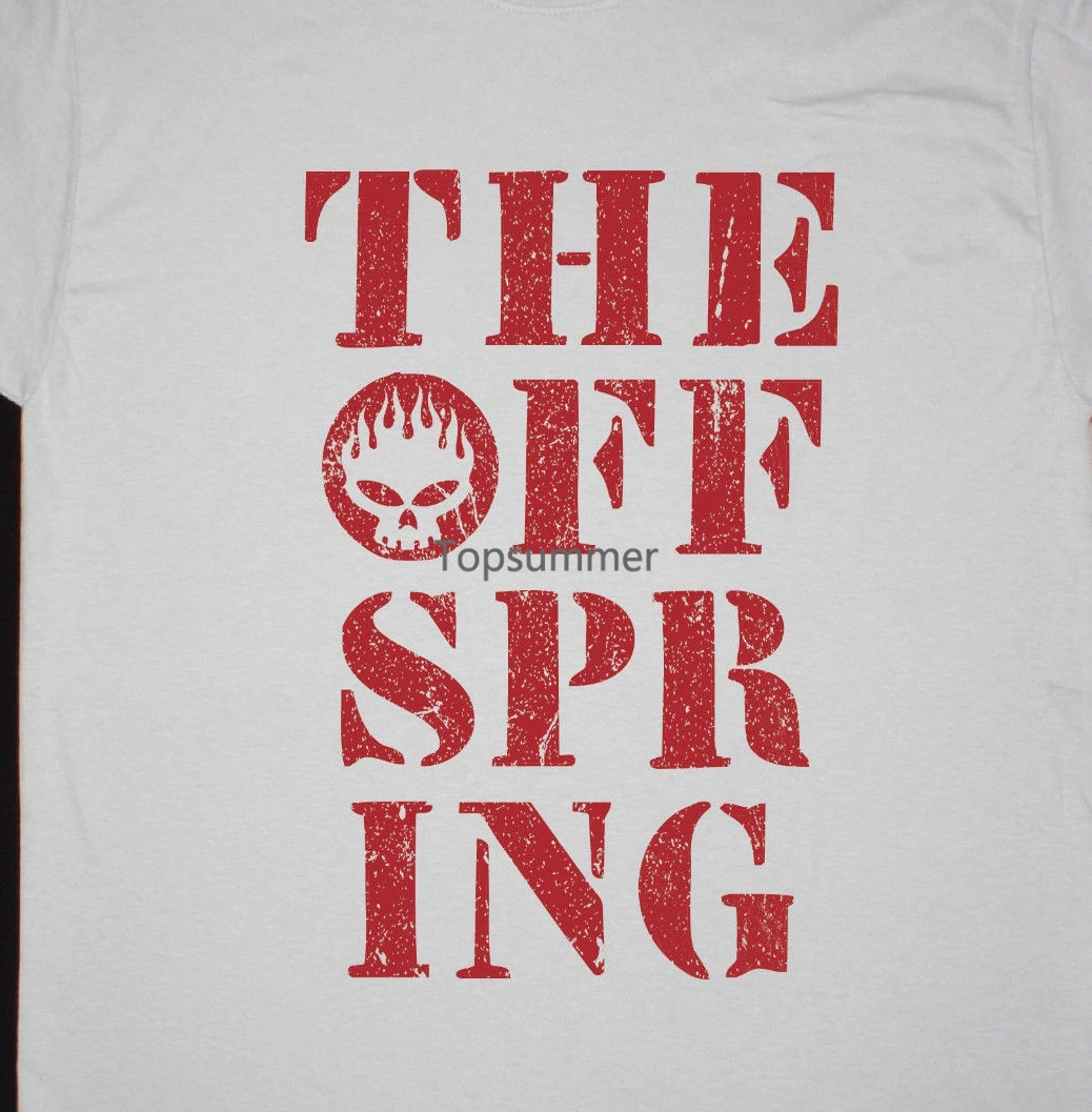 The Offspring Stencil Stack Ice Grey T Shirt Skate Punk Sum 41 Green Day S Xxl 2019 New 100% Cotton T Shirts Men
