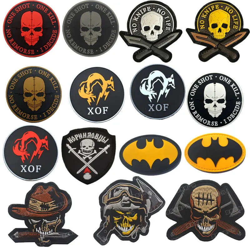 

Metal Gear Solid Velcro Military Decorative Patches Embroidery Patch Stripe Sticker Applicable Clothing Military PVC Patch