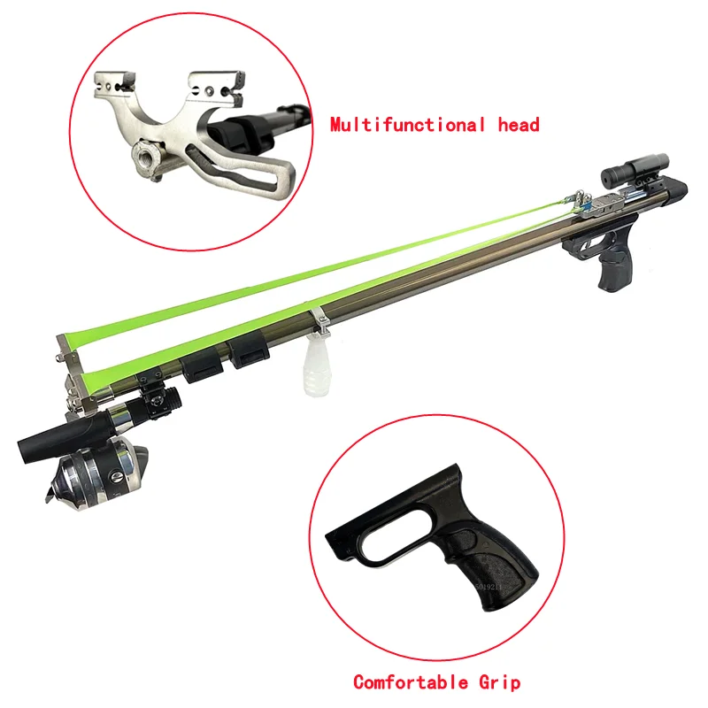 

Black Retractable Metal Hunting and Fishing Long Slingshot Outdoor Powerful Slingshot Catapult Toy with Precision Sight