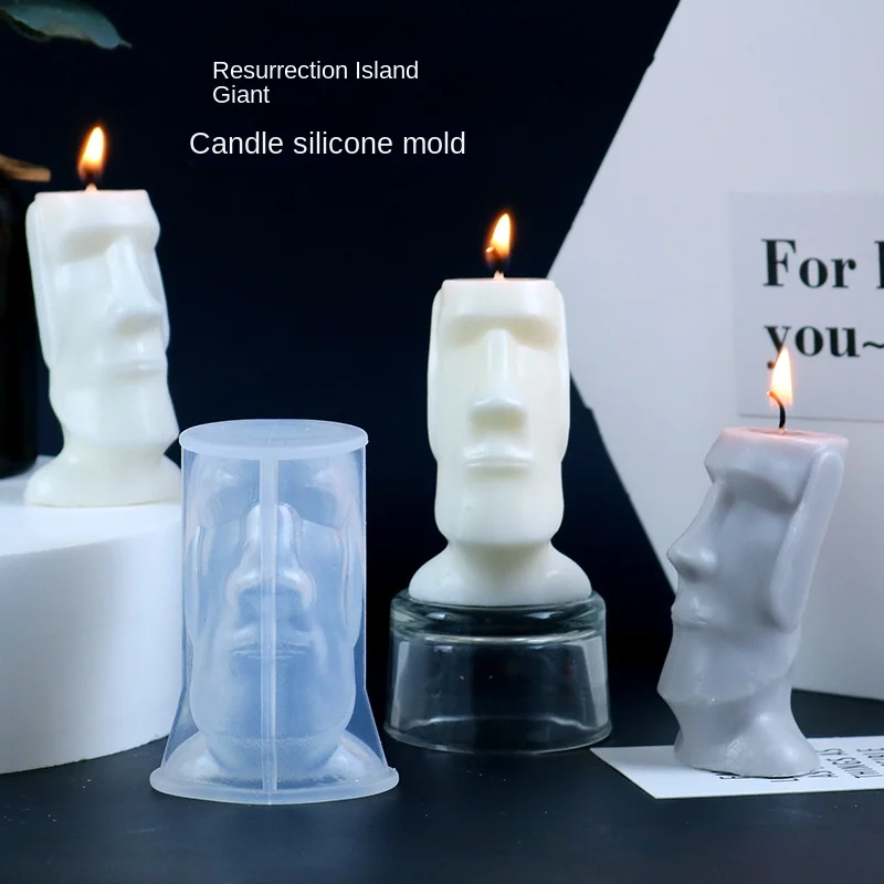 

2023 Newly arrived diy Easter Island Giant Candle Silicone Mold Aromatherapy Candle Plaster Portrait Making Kit