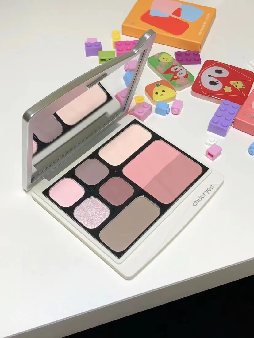 Qianyan Powder Blusher Самособранная пластина Cheeryep High Gloss для макияжа лица Пудра бровей