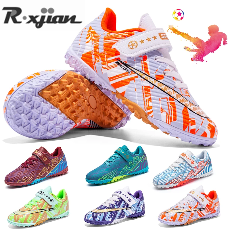 R.xjian Soccer Shoes Kids Children's Broken Nail Training Universal 30-39 Comfortable Convenient Anti-slip And Wear-resistant
