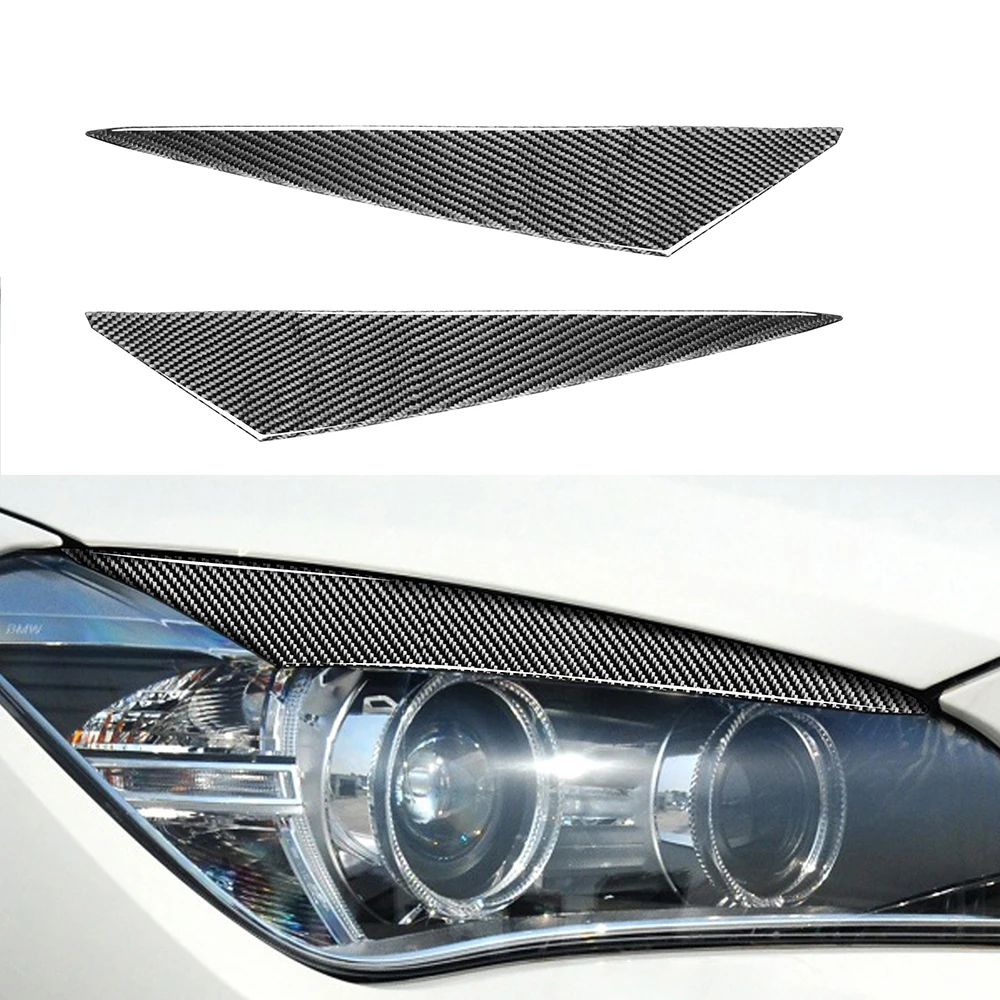 

Carbon Fiber Headlight Eyebrows Eye Lids Headlamp Cover Trim Sticker For BMW X1 E84 2009-2014 Car Accessories