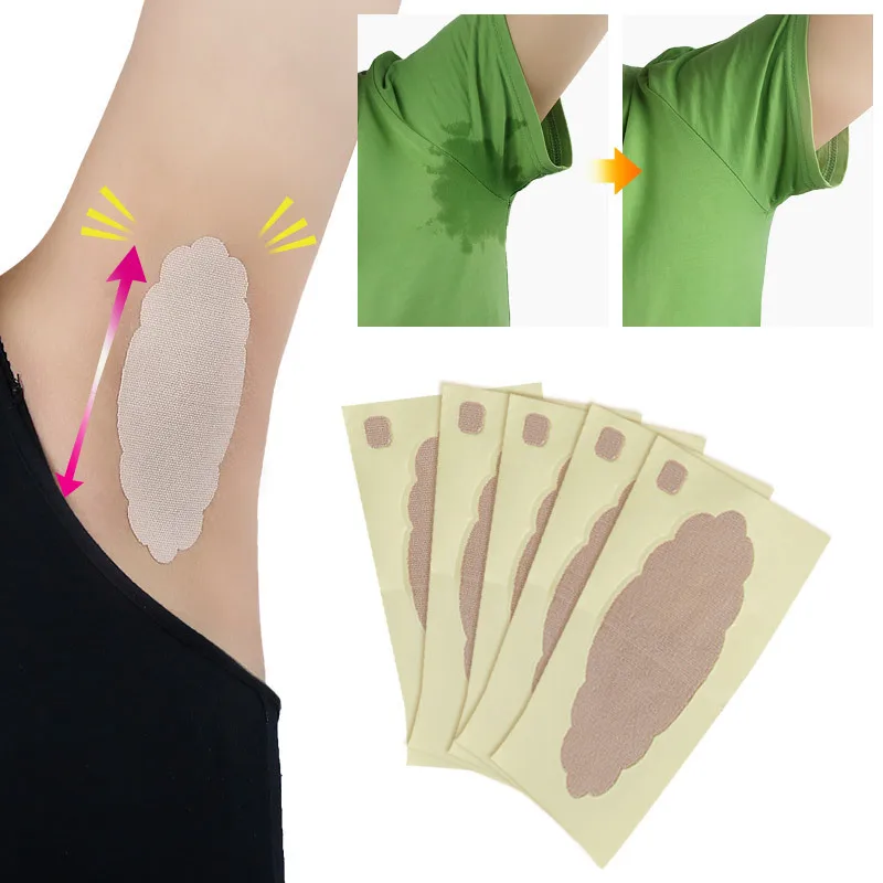 

10pcs/Bag Women Anti Sweat Pads Strong Absorbing Sweat Non-ieakage Perspiration Absorb Patch for Armpits Underarm