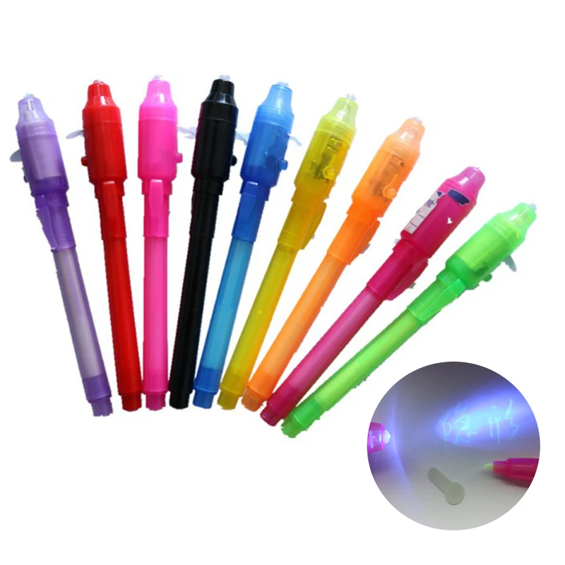 

1pc Magic 2 In 1 UV Graffiti Black Light Combo Creative Stationery Invisible Ink Pen Marker pen Highlighter Office