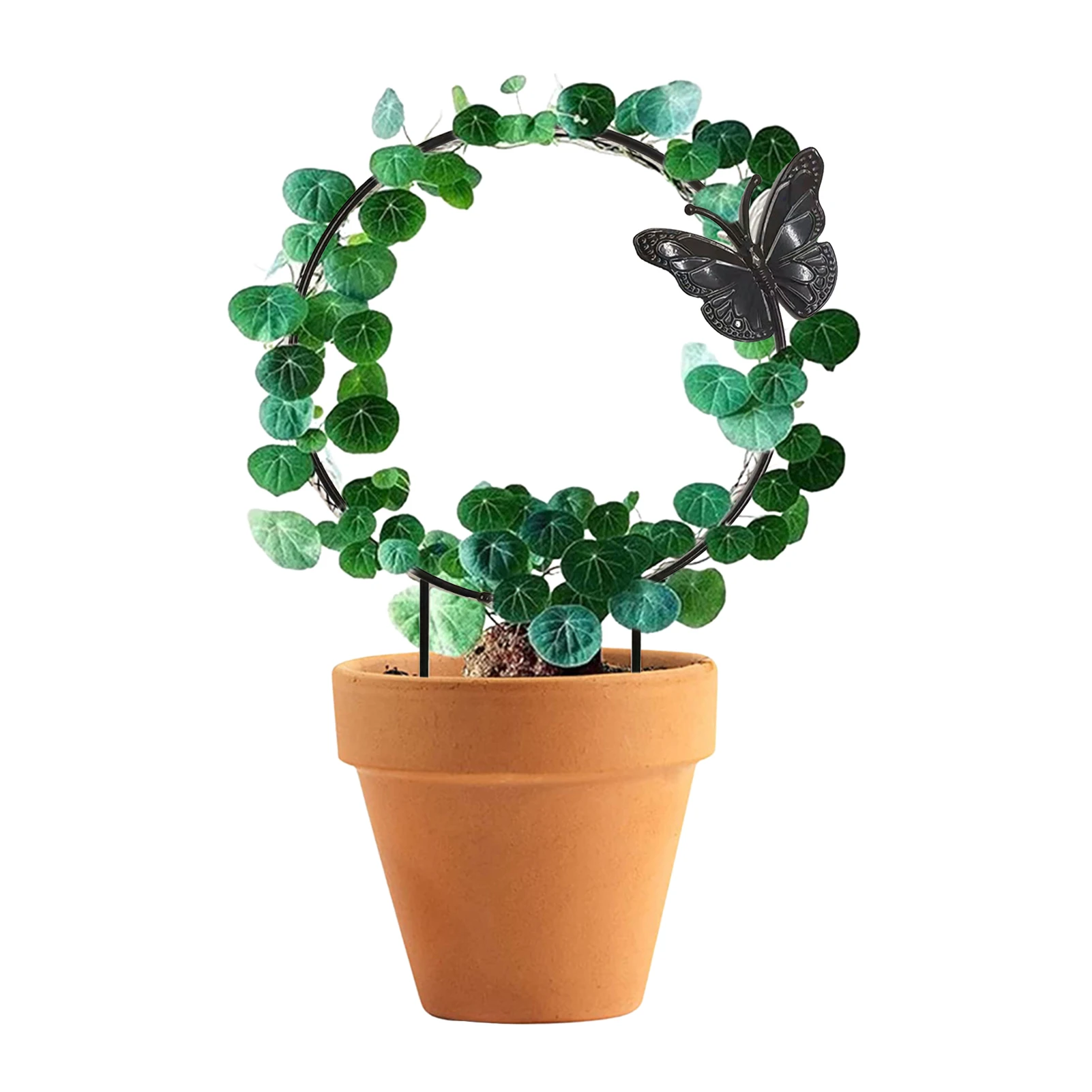 

2 Pieces Iron Garden Trellis For Climbing Plants Vine Plant Metal Support With Anti-Rust Coating Round&Heart-Shaped Decorative