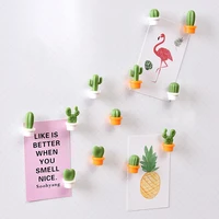 6pcslot cactus fridge magnet kitchen sticky note refrigerator magnetic sticker cactus message board reminder home decor