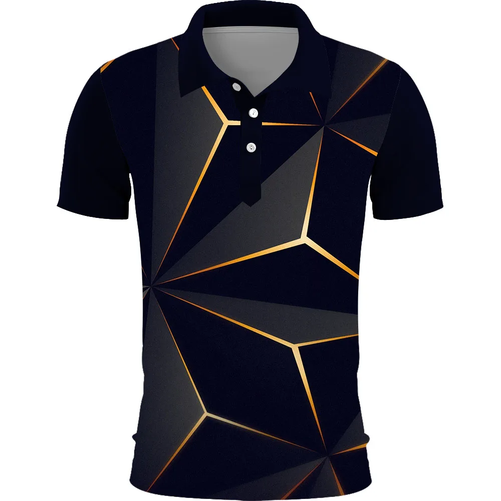 

Fashion and Casual Men Summer Short Sleeve Printed Polo Shirt