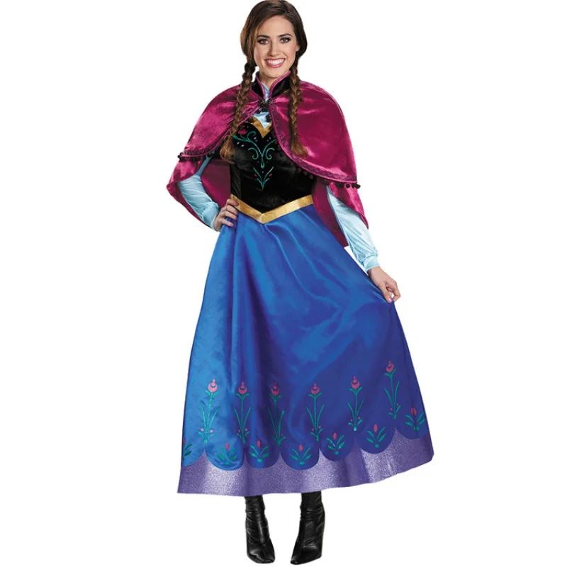 

Adult Anna Dress Halloween Role-Playing Party Princess Dress Christmas Party Stage Costume Halloween Costume Wig