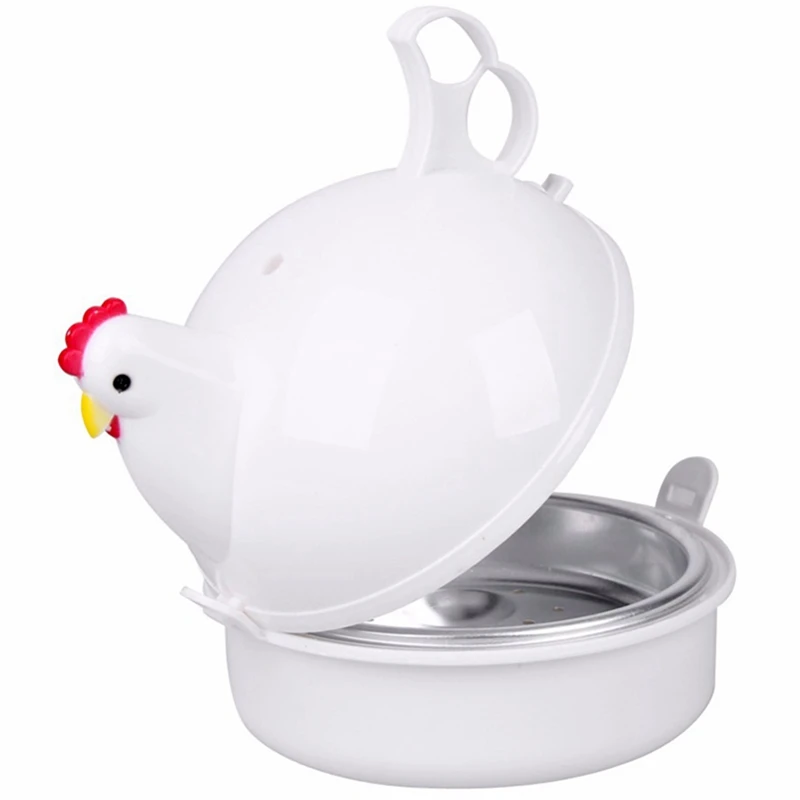 

Kitchen Microwave Eggs Steamer Chicken Shaped 4 Egg Boiler Novelty Cooking Appliances Household Egg Tool