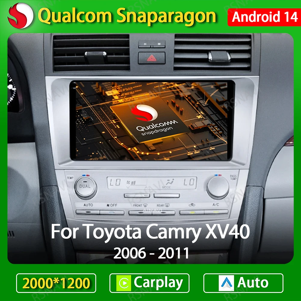 Автомобильный радиоприемник Android 14 для Toyota Camry 7 XV 40 50 2006 - 2011 мультимедийный