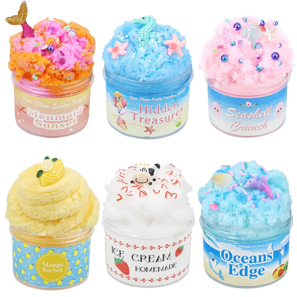 

100ml DIY Soft Slime Mud Cotton Modeling Polymer Clay Sand Fluffy Glue Plasticine Plastic Clay New Colorful Cake Modelling Toys