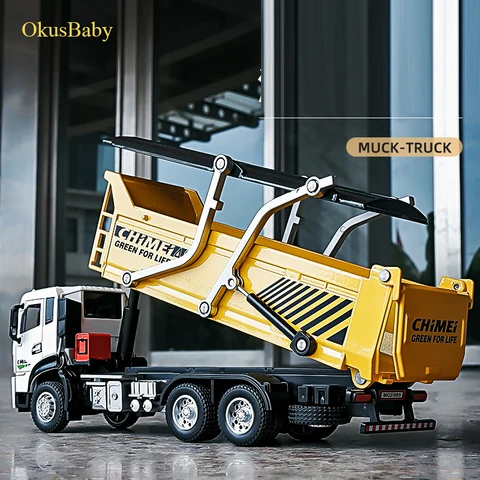 1:32 строительная техника грузовик со звуком и светом транспортное средство модель из сплава Тяговый автомобиль детская игрушка