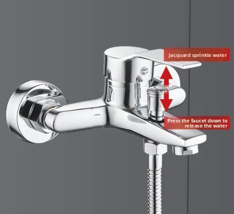 Смеситель для душа из нержавеющей стали для ванной комнаты, настенный смеситель для горячей и холодной воды с двойным изливом, одна ручка для ванны