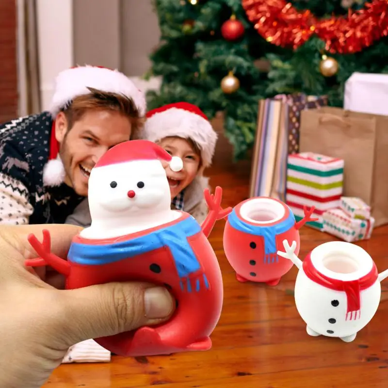 

Christmas Santa Poppers Cup Toys TPR Soft Rubber Stress Squeeze Toy Pinches Cup Tricky Funny Squishes Toys For Kids Boys Girls