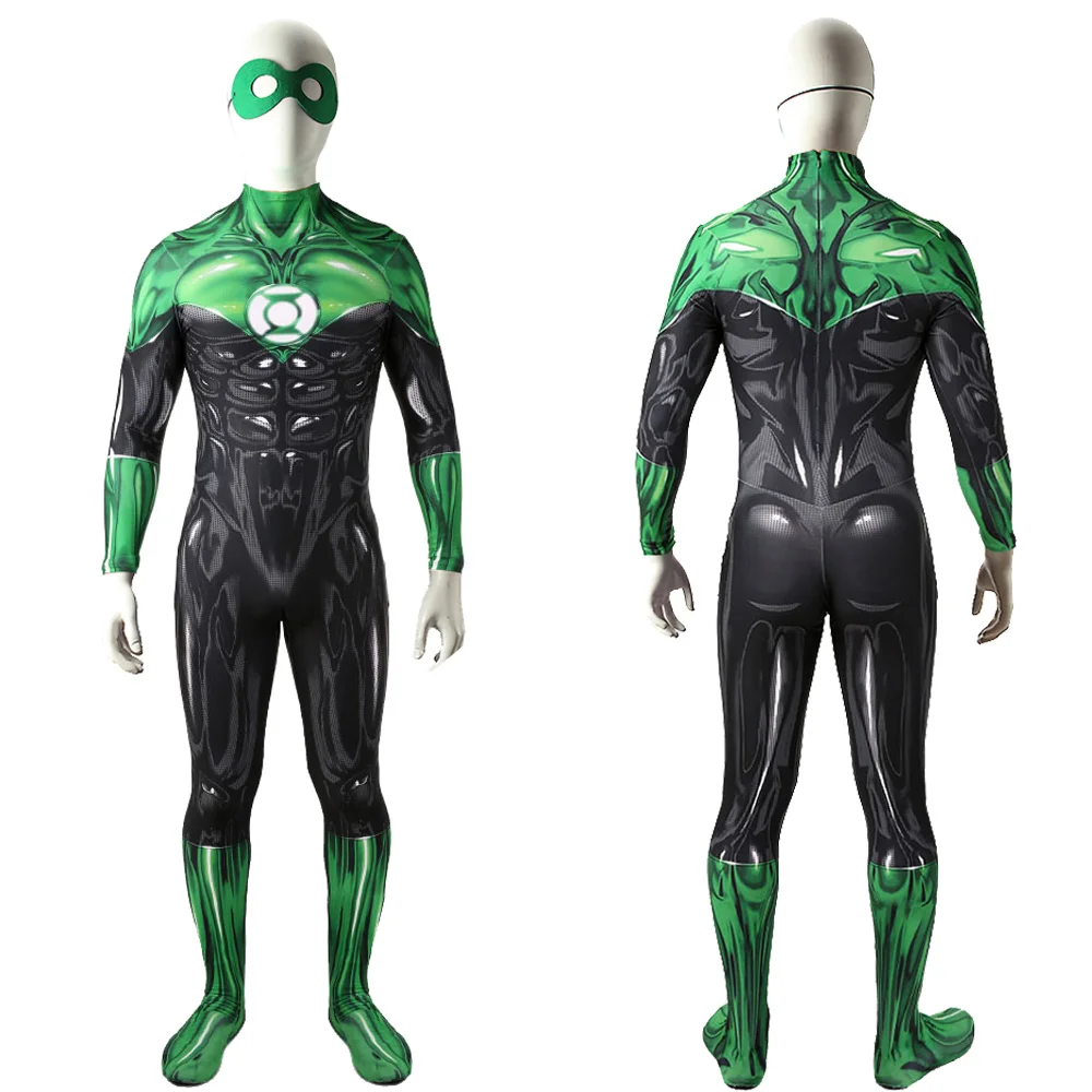 

Green Lantern Costume Cosplay 3D Printed Spandex Halloween Costume Green Lantern Superhero Zentai Bodysuit for Adult Kids
