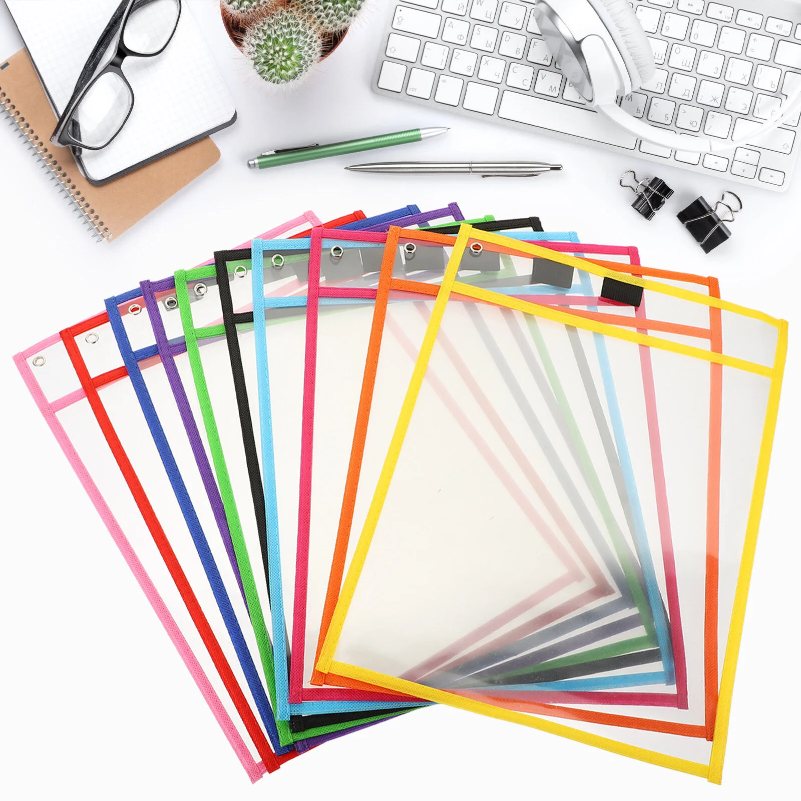 

10 Pcs Accessories Reusable Dry Erase Sleeve Clear Students Pocket Protective Film Professional File Convenient Portable