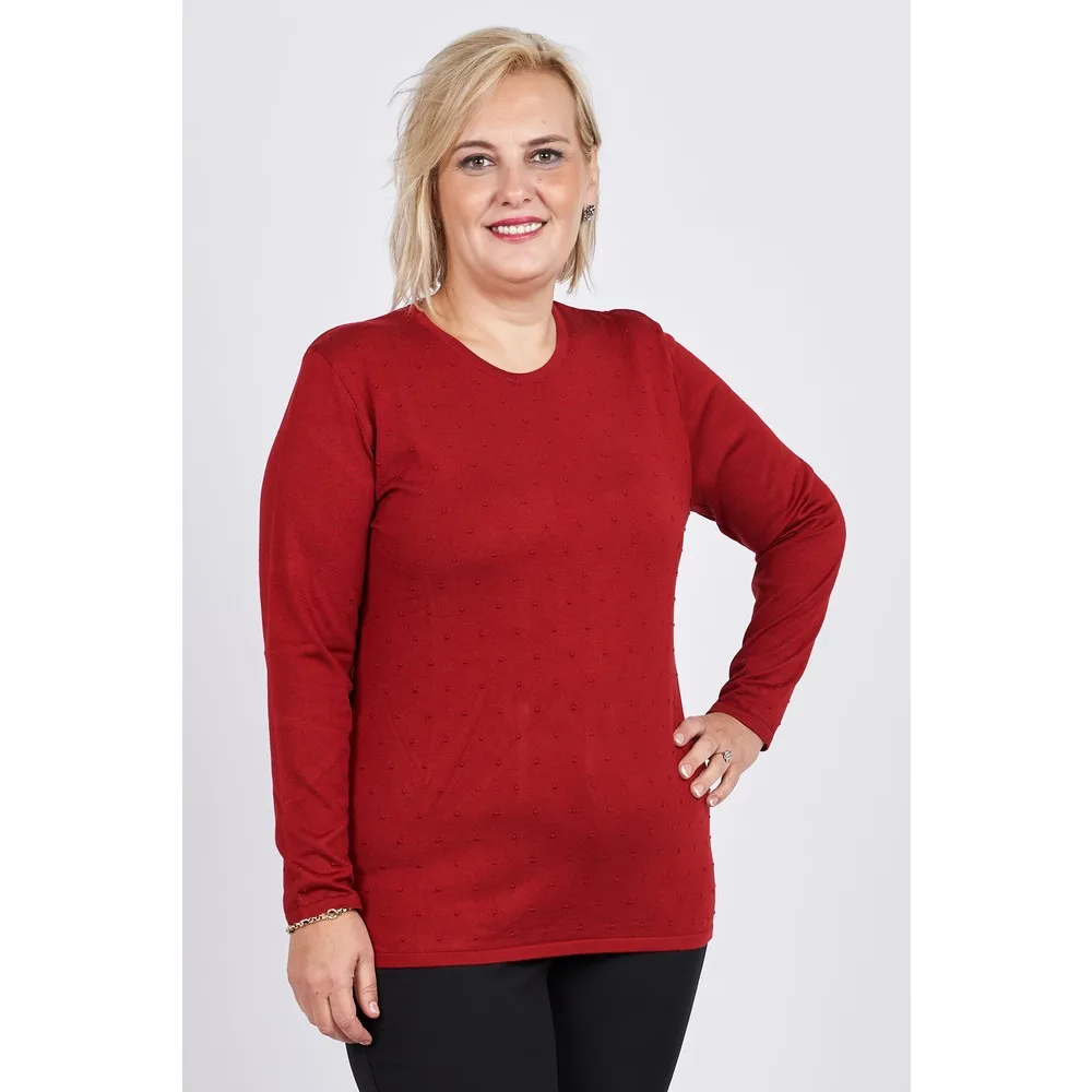 

Женский трикотажный свитер Dorlie с круглым вырезом, красный, 3997250