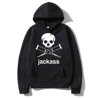 jackass logo graphic printed black hoodie streetwear mens oversized casual sweatshirt fashion men women vintage loose hoodies