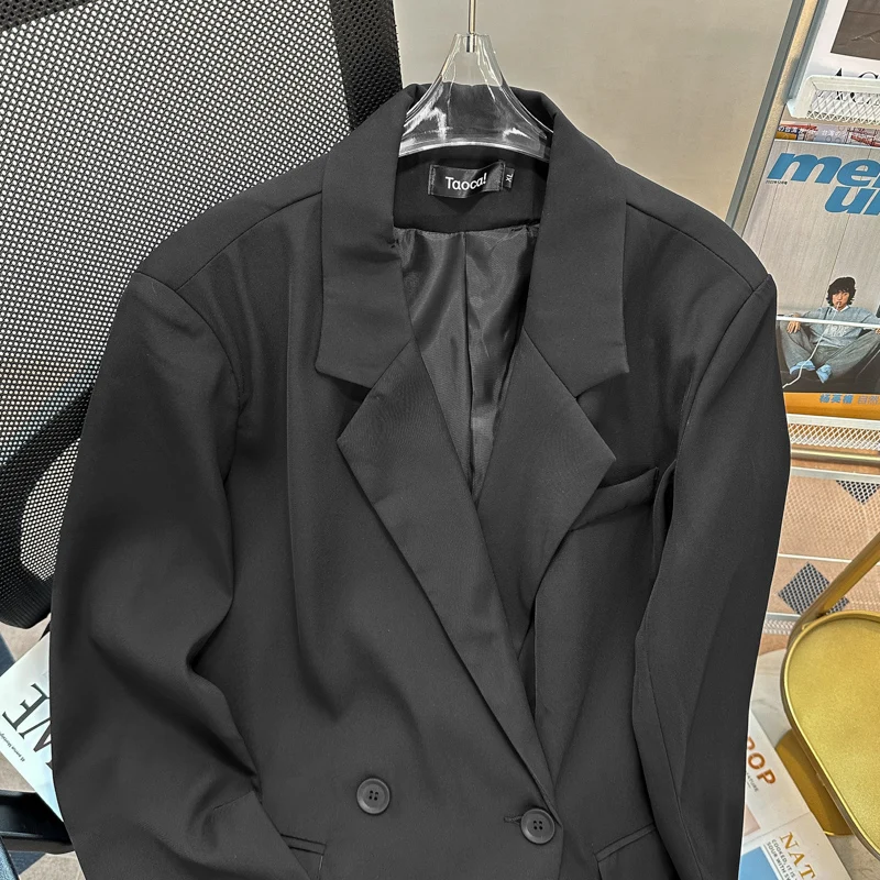 Винтажный американский винтажный черный маленький костюм Верхняя одежда для